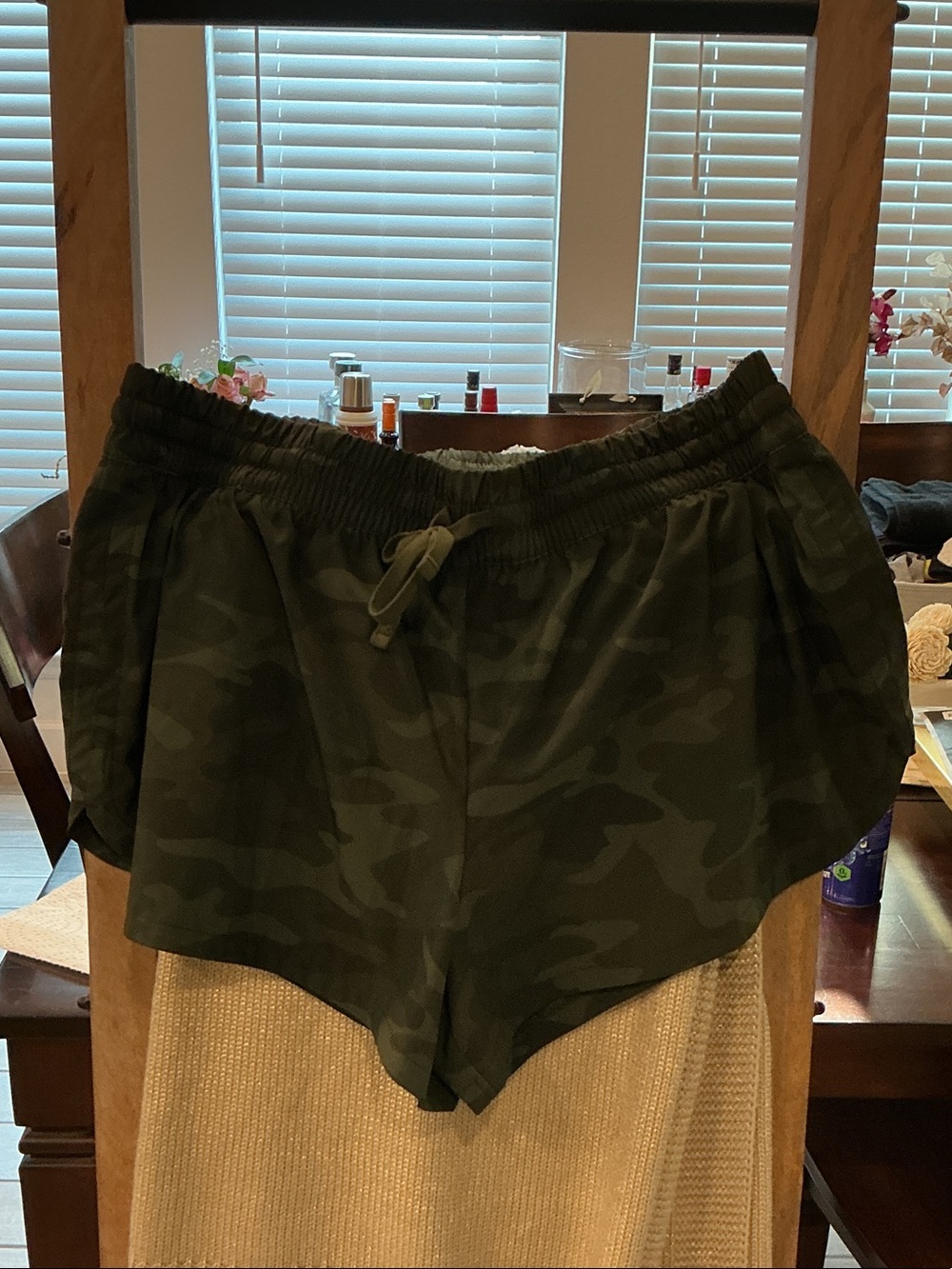 DSG Olive Green Camo Athletic Drawstring Shorts